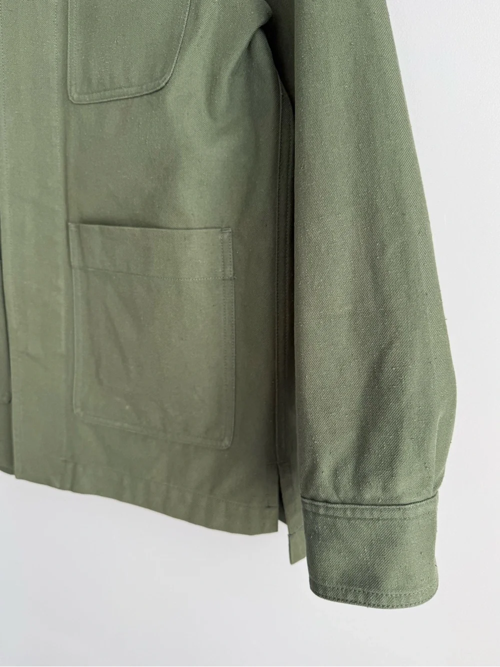 MR P. Cotton Field Jacket Olive Green Military Utility Textured Work Men’s S